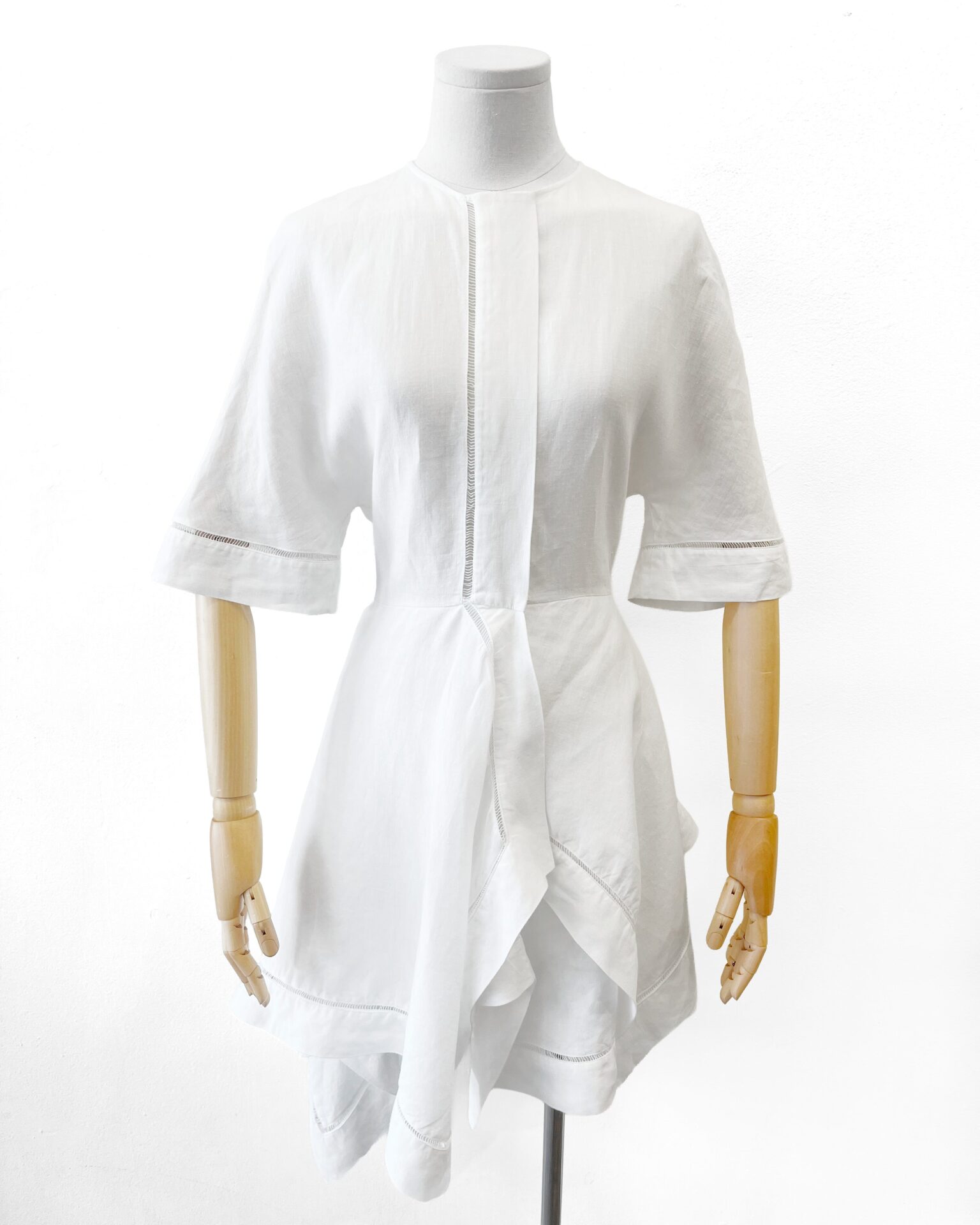 JW Anderson white linen dress with handkerchief hem