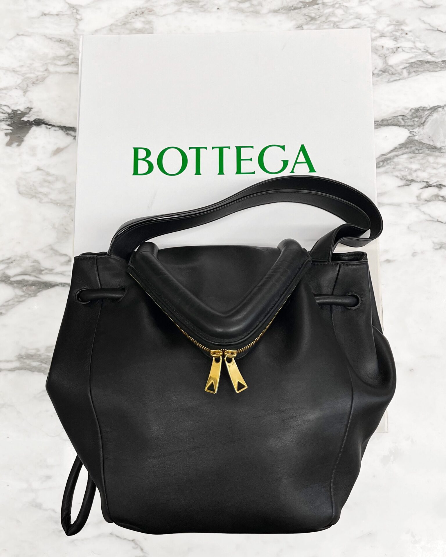 Bottega Veneta Medium Beak Black leather bag
