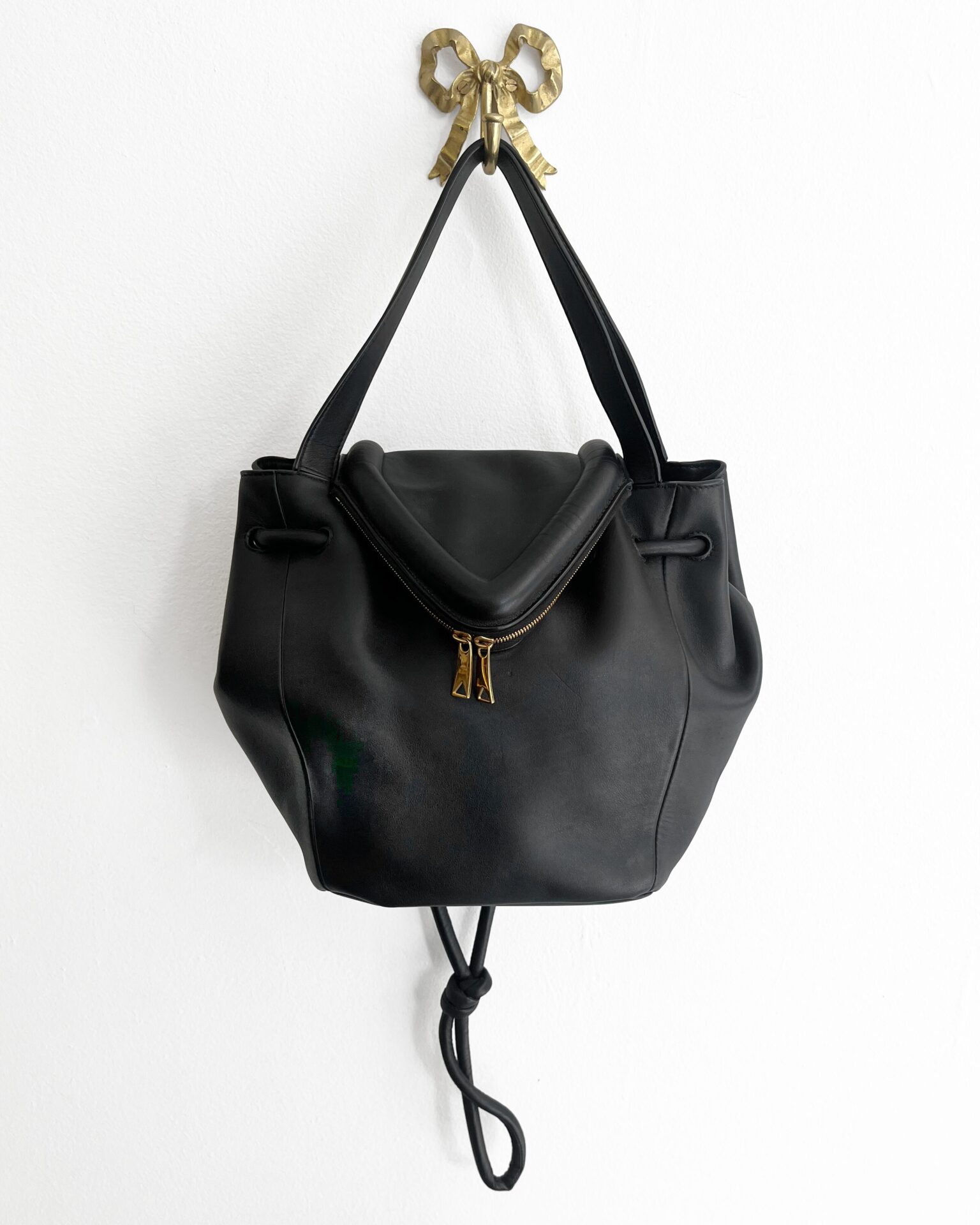 Bottega Veneta Medium Beak Black leather bag
