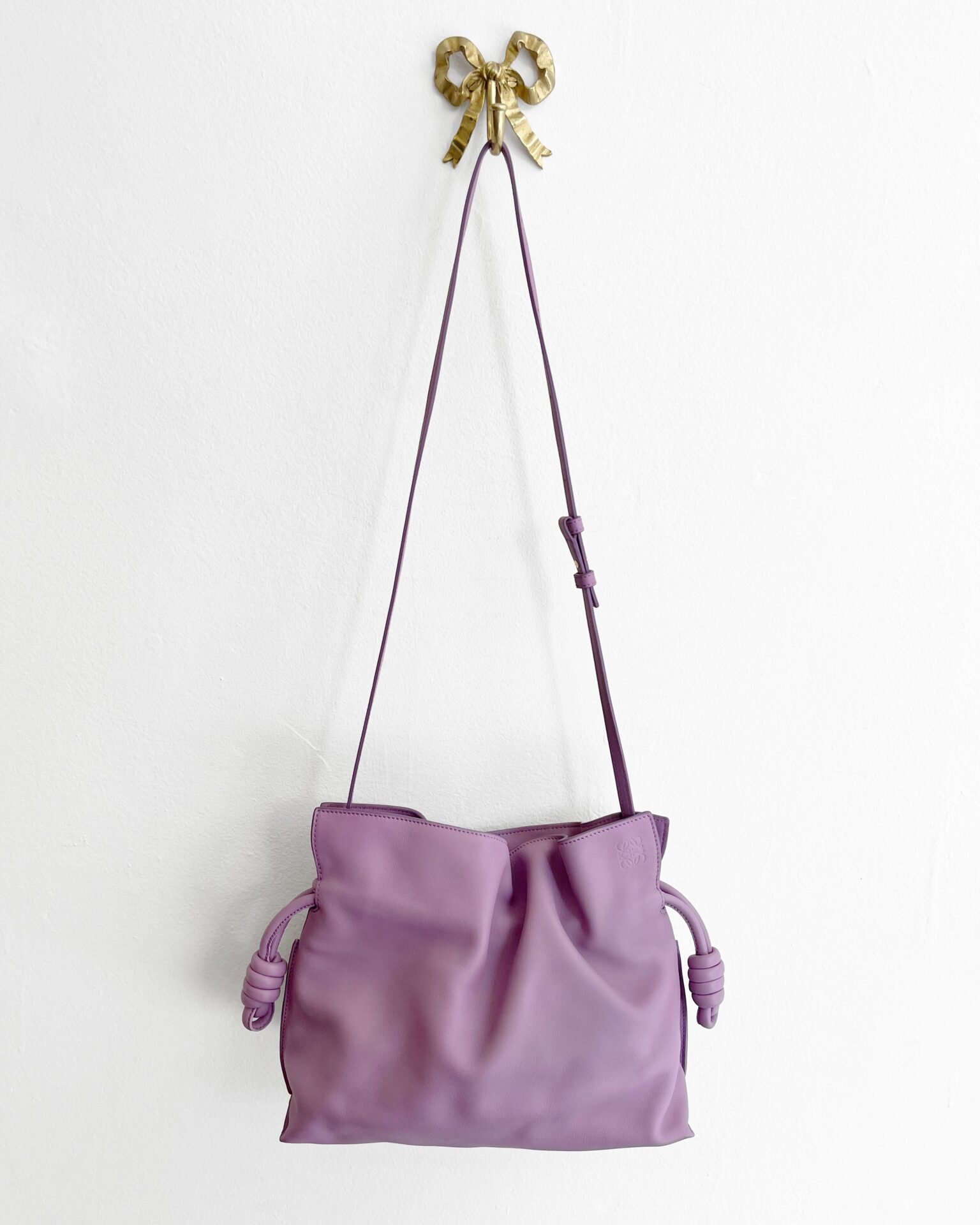 Loewe Medium Flamenco clutch in lilac nappa calfskin