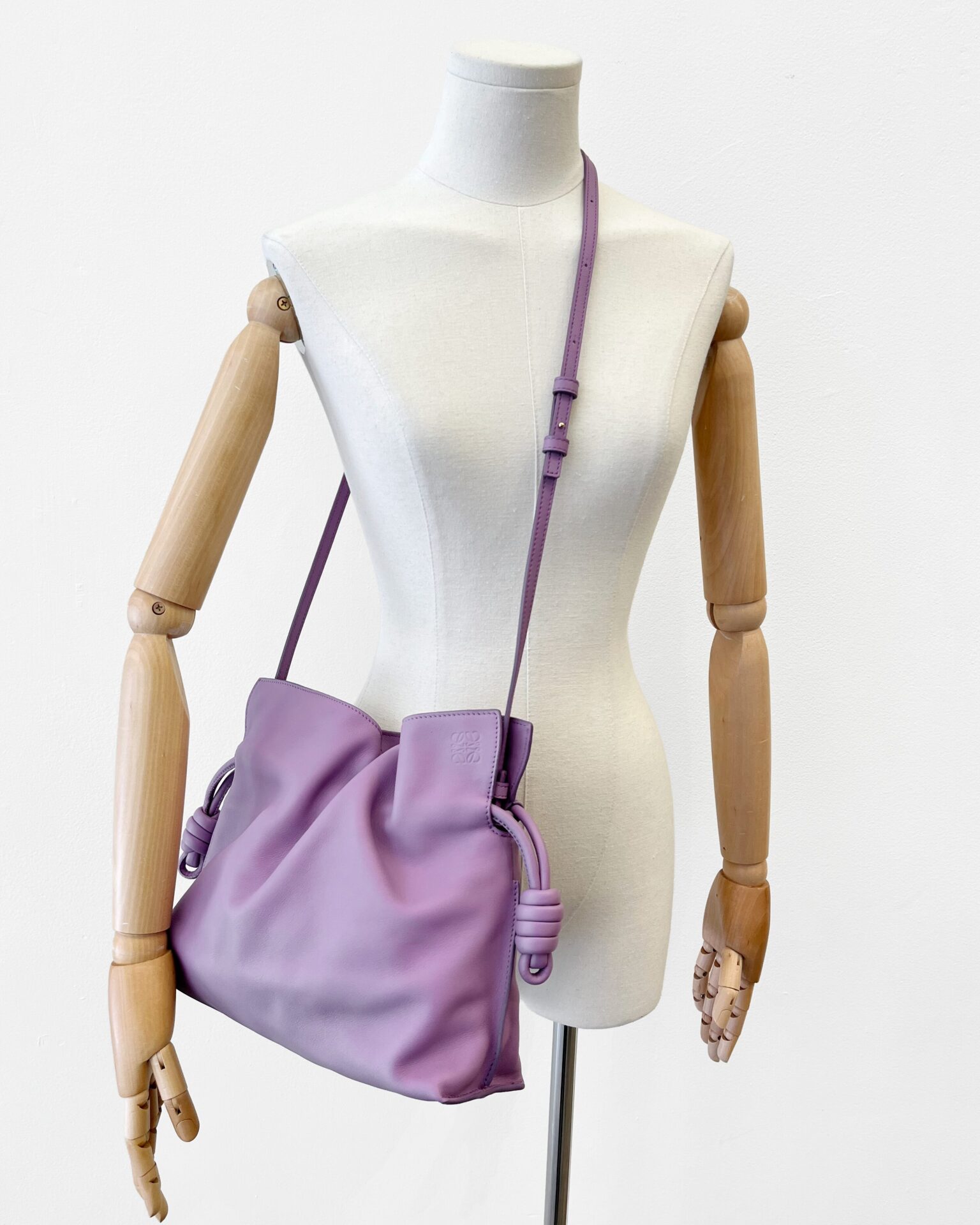 Loewe Medium Flamenco clutch in lilac nappa calfskin