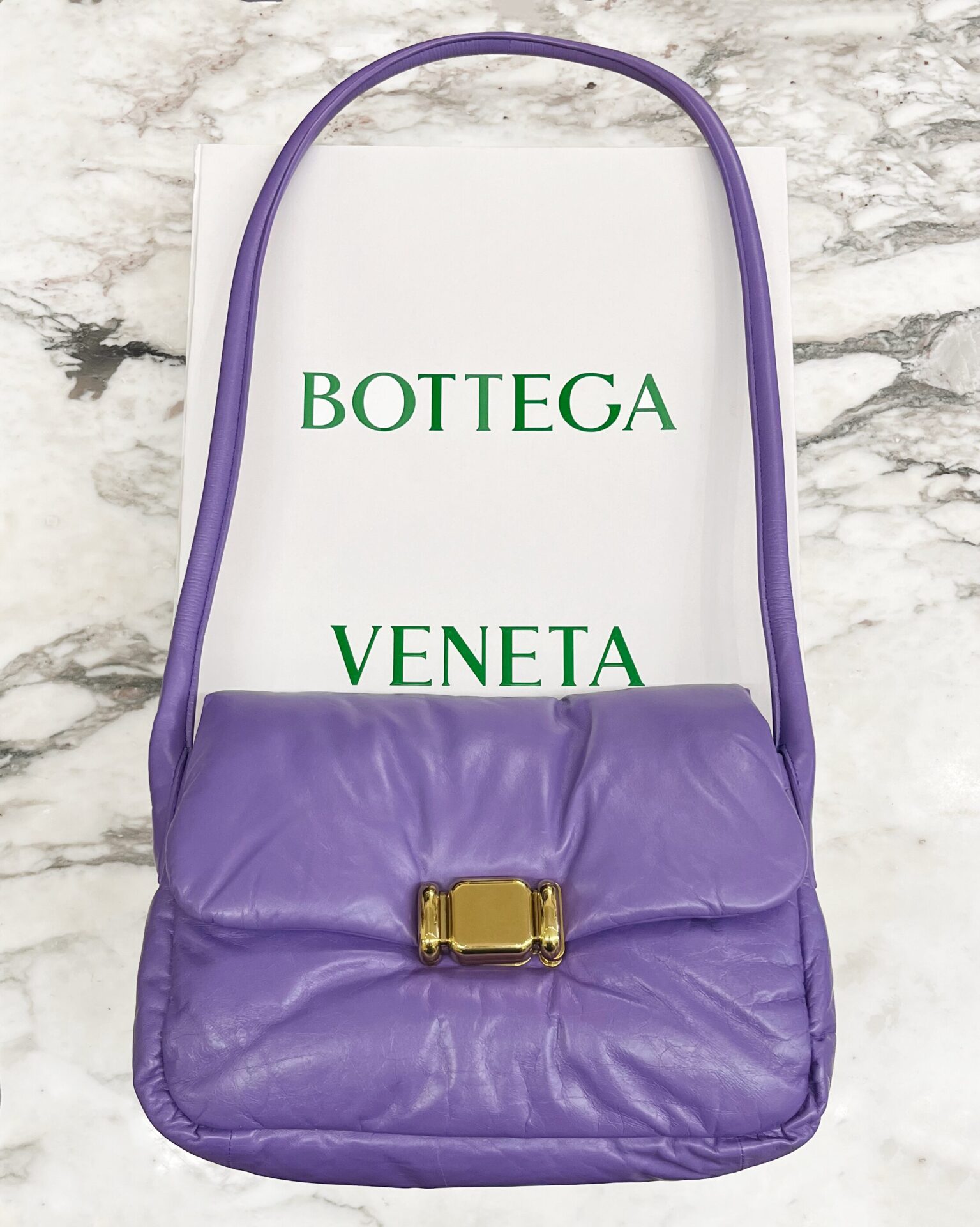 Bottega Veneta Pad crossbody bag in purple leather