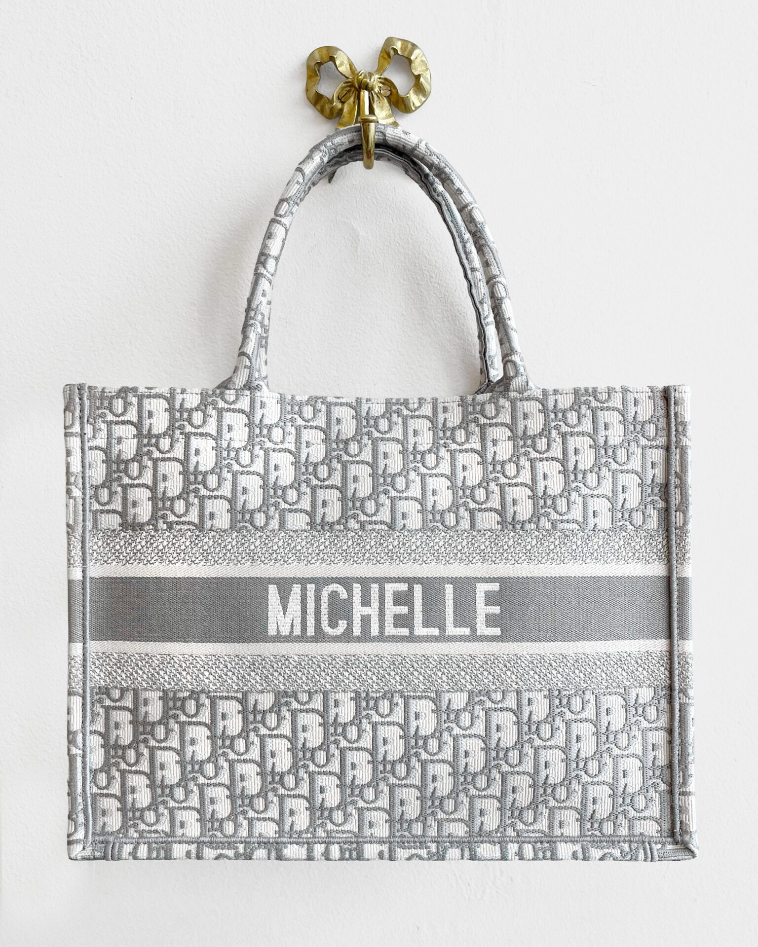 Dior Medium Book Tote in grey Oblique Canvas
