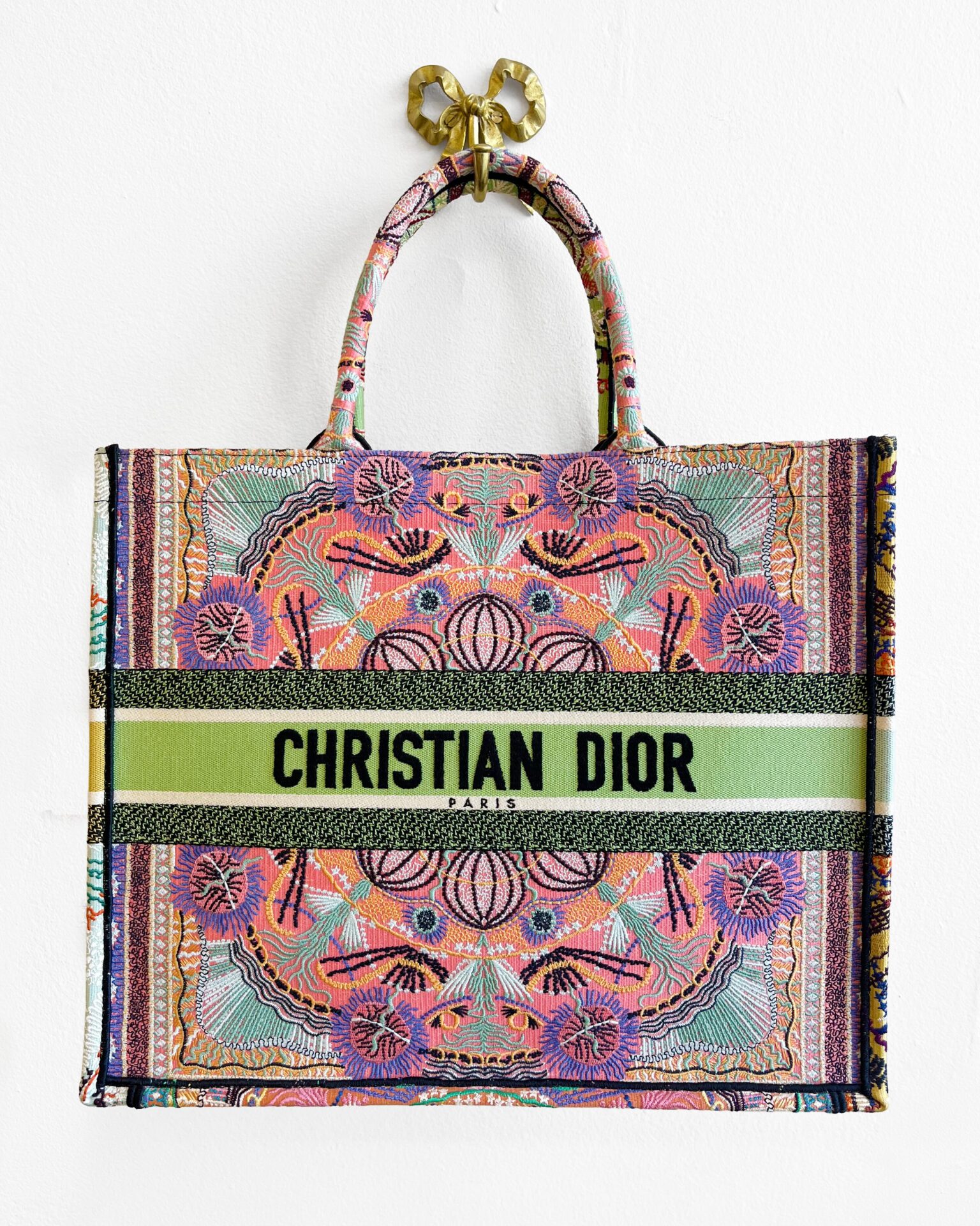 Dior Large Book Tote 2020 in Lights embroidered canvas