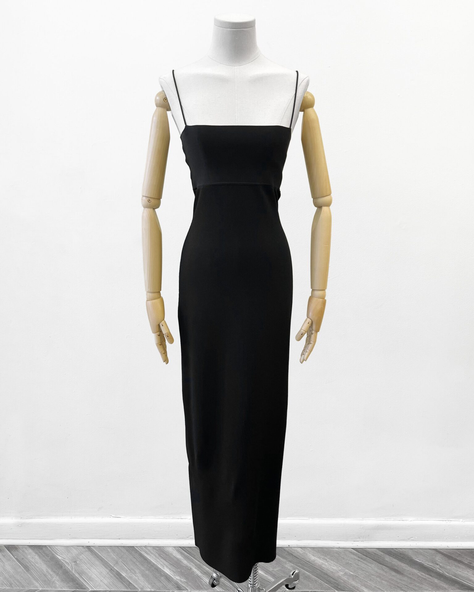Alexander Wang black gown with logo cutout back