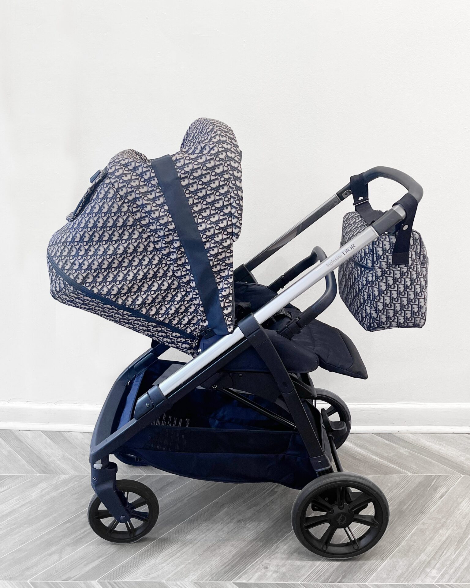 Dior Inglesina blue and beige Oblique print stroller