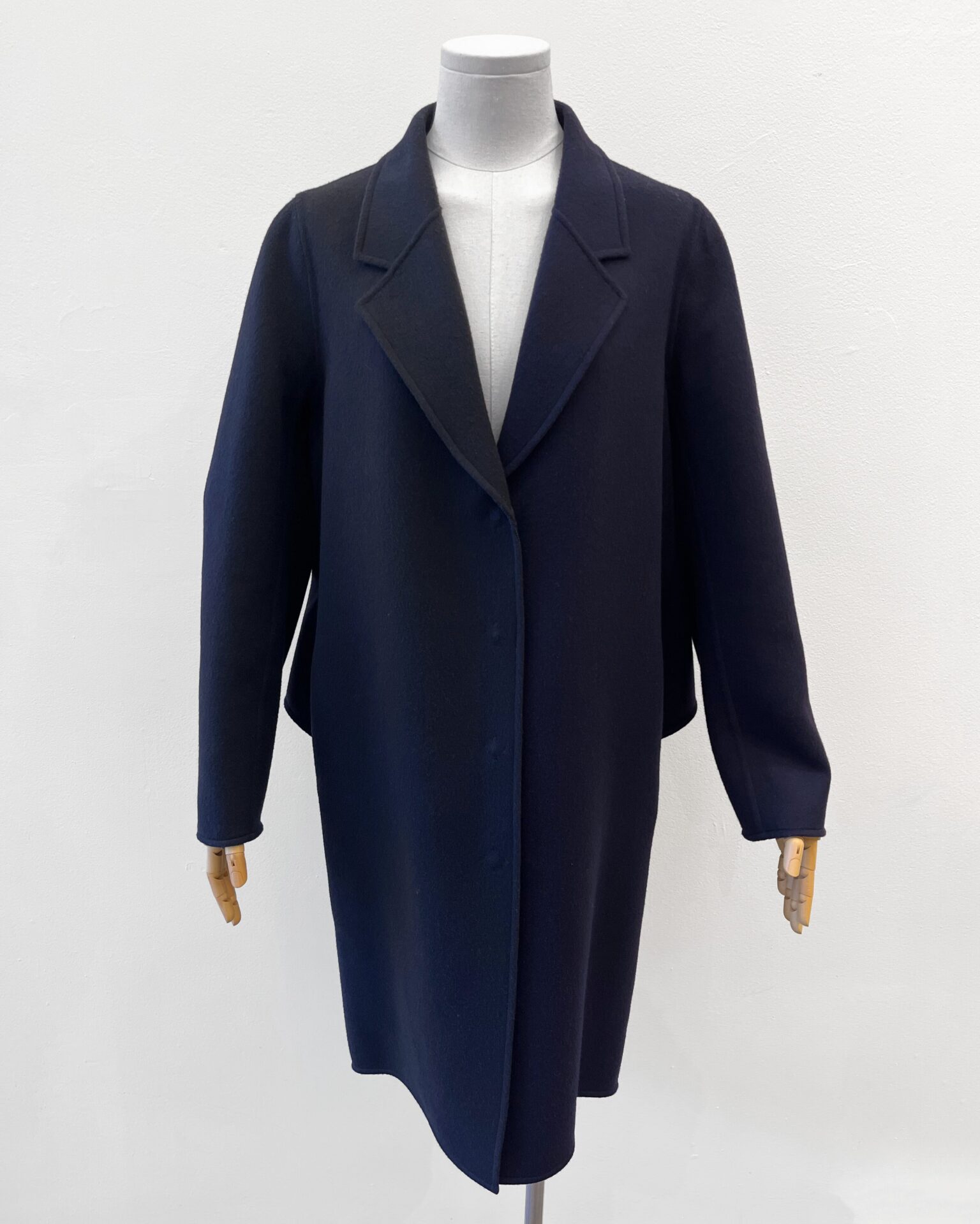 Paule Ka navy wool coat with back tie