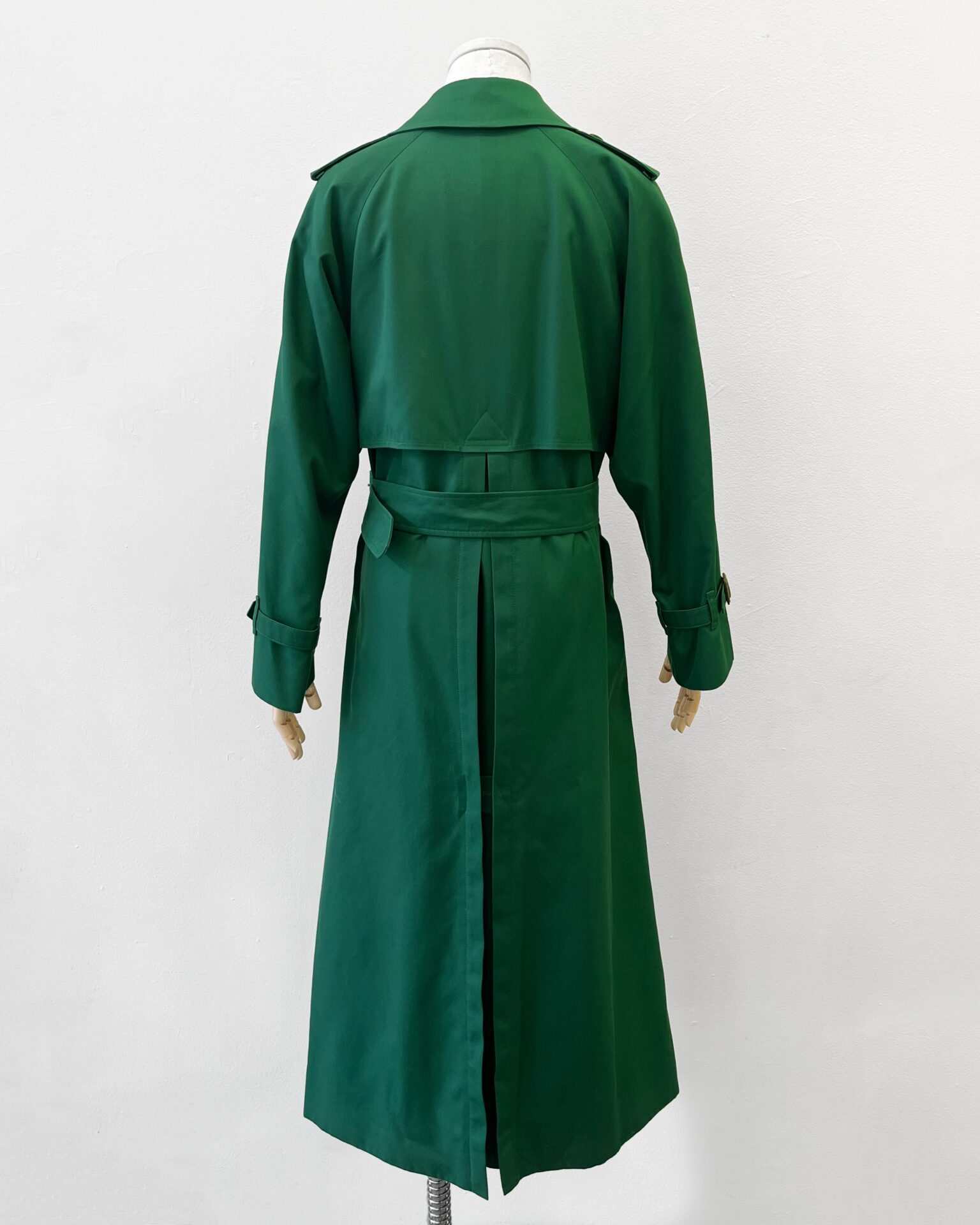 Burberry vintage dark emerald green belted trench coat