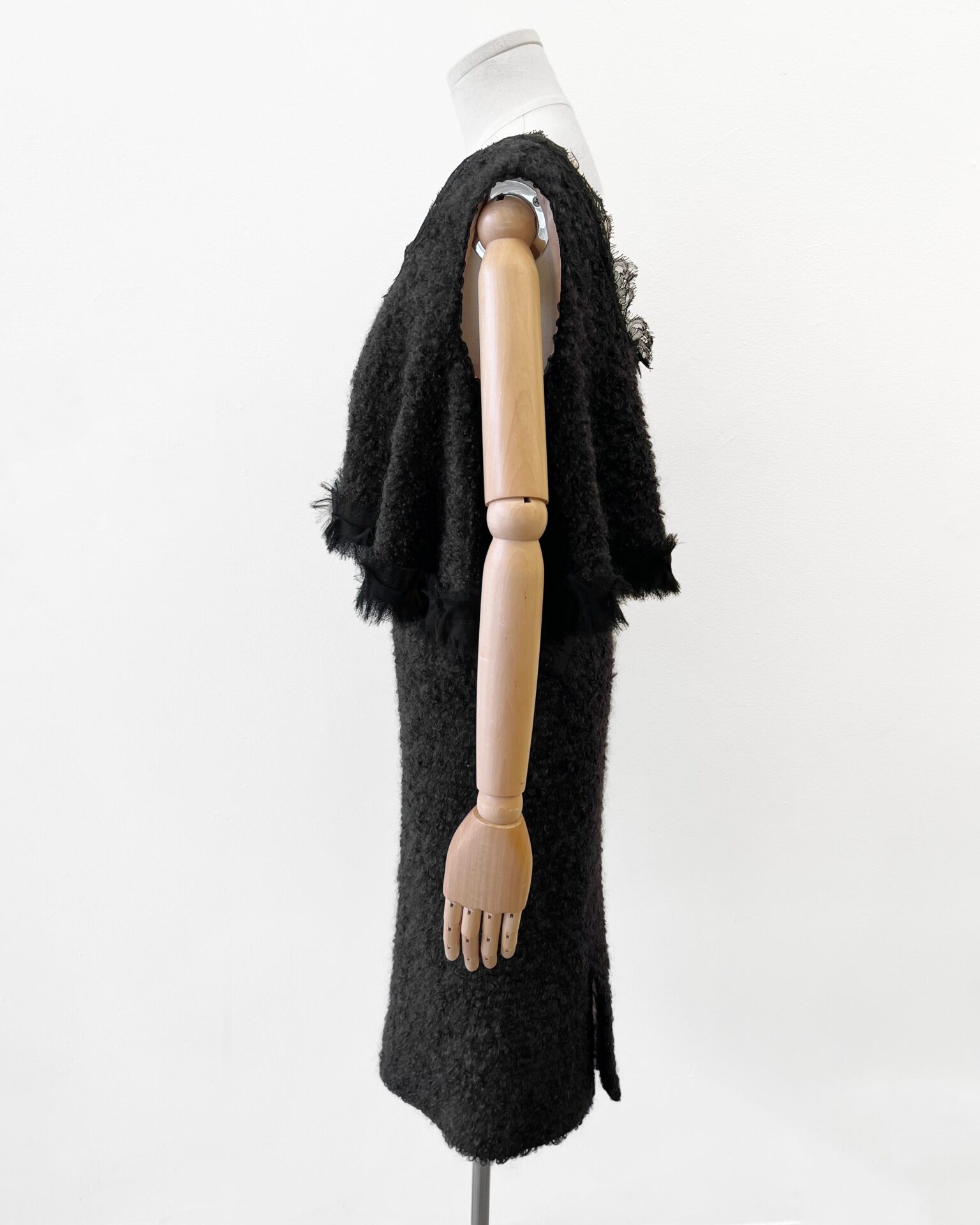 Isabel Toledo black boucle dress with pink silk lining