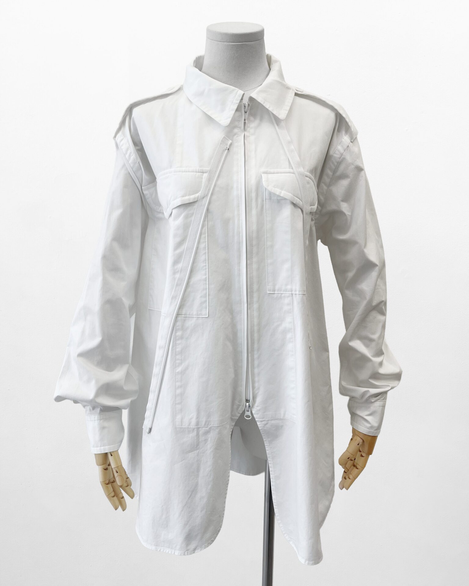 Yohji Yamamoto white cotton zip jacket with ‘Very YY’ back spellout