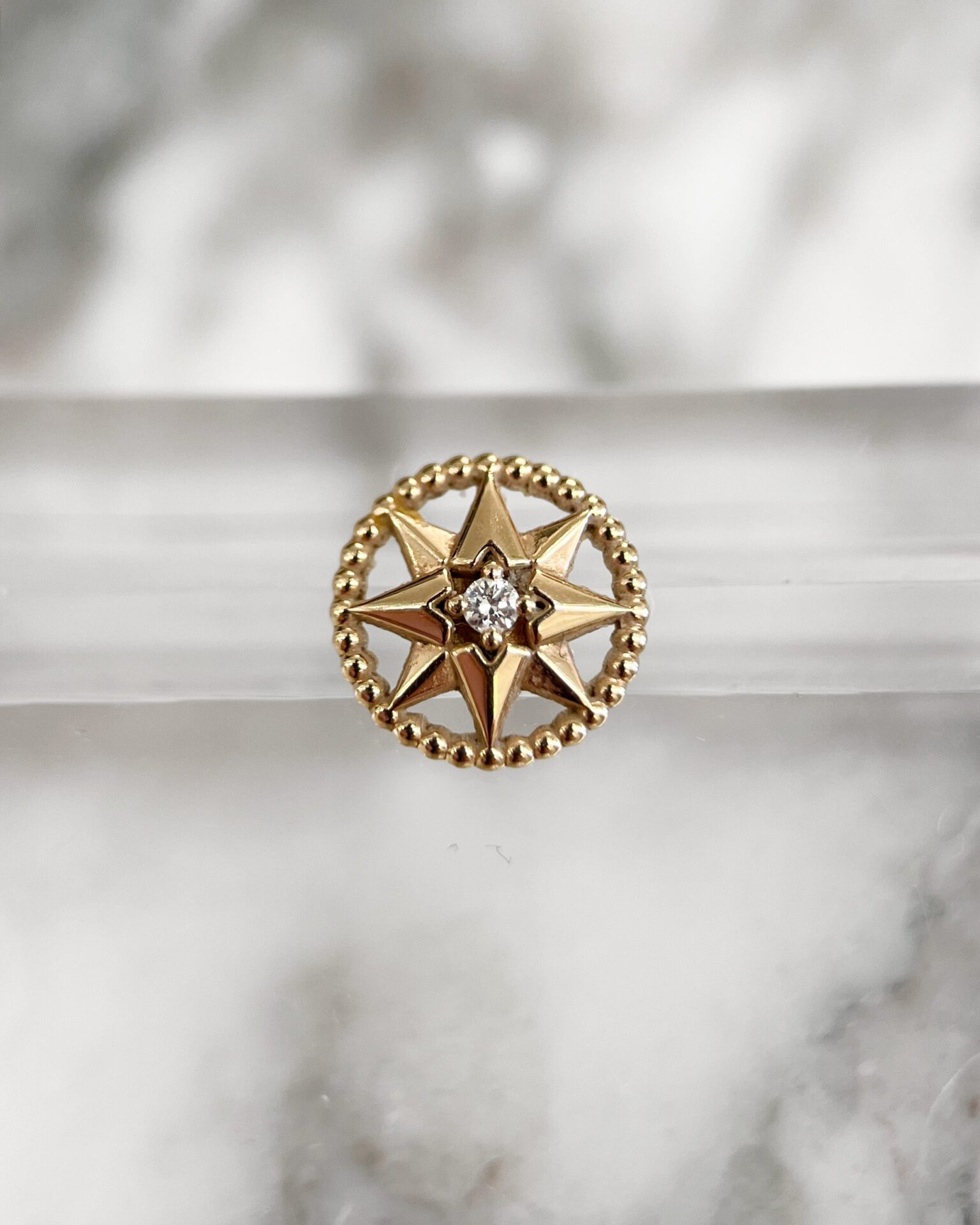 Dior Rose des Vents gold earring