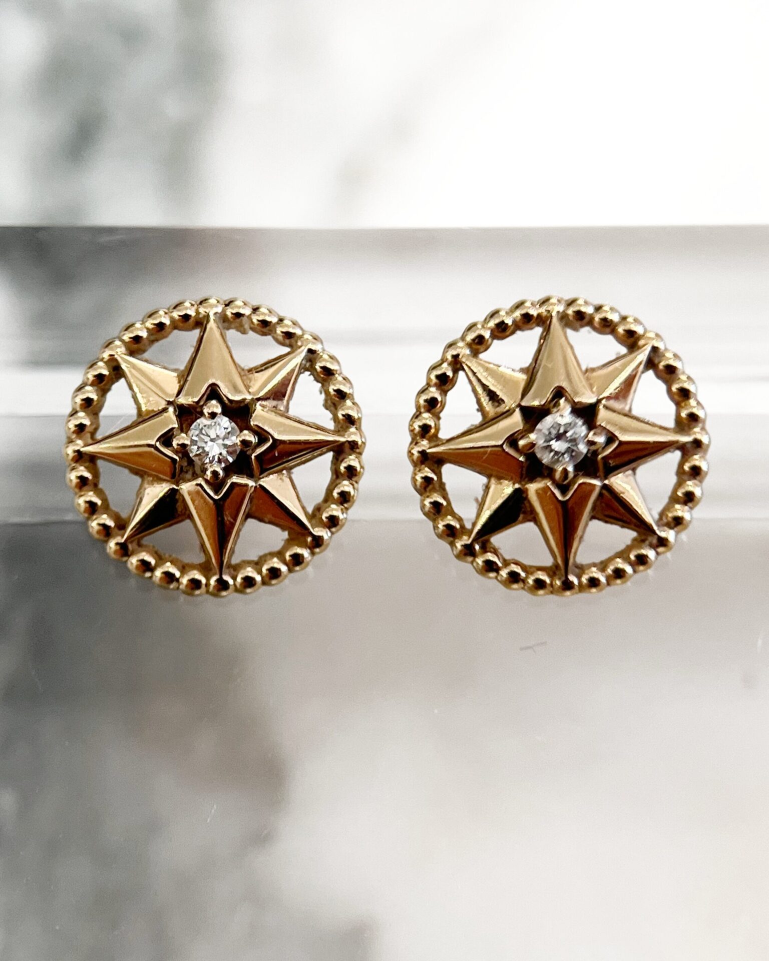 Dior Rose des Vents gold earring