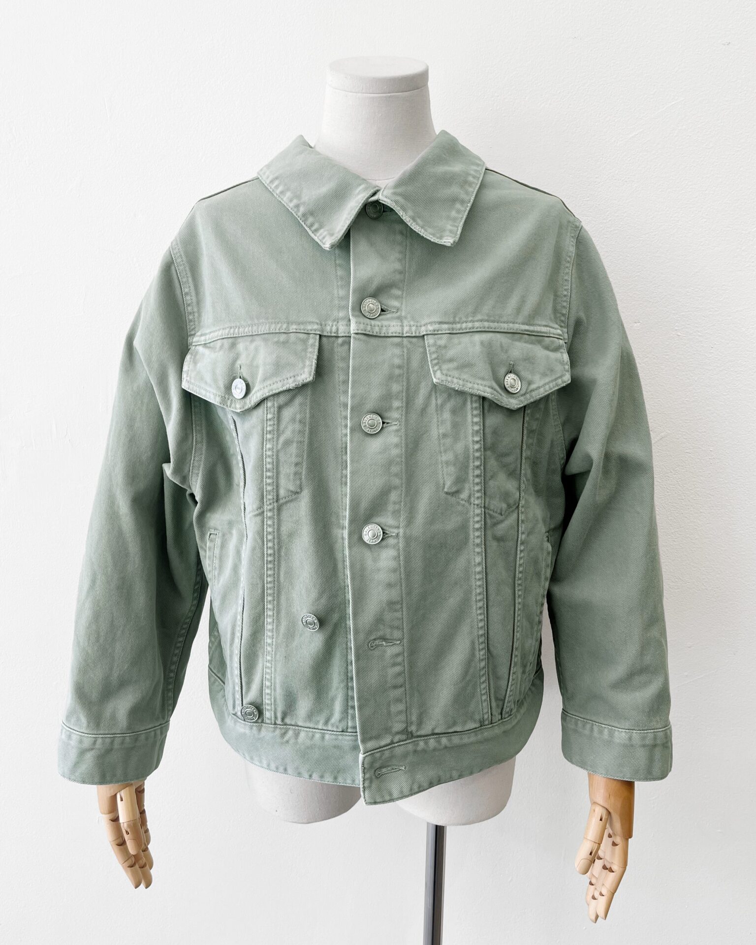 Balenciaga sage grey 2022 swing denim jacket