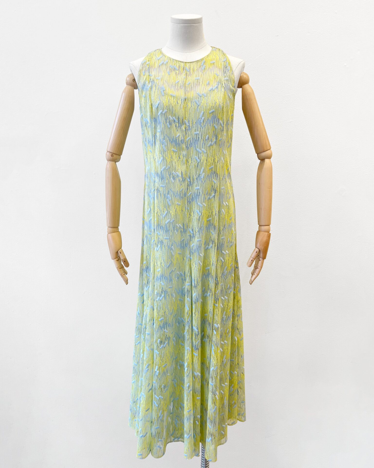 Akris scribble embroidered sheer tulle midi dress