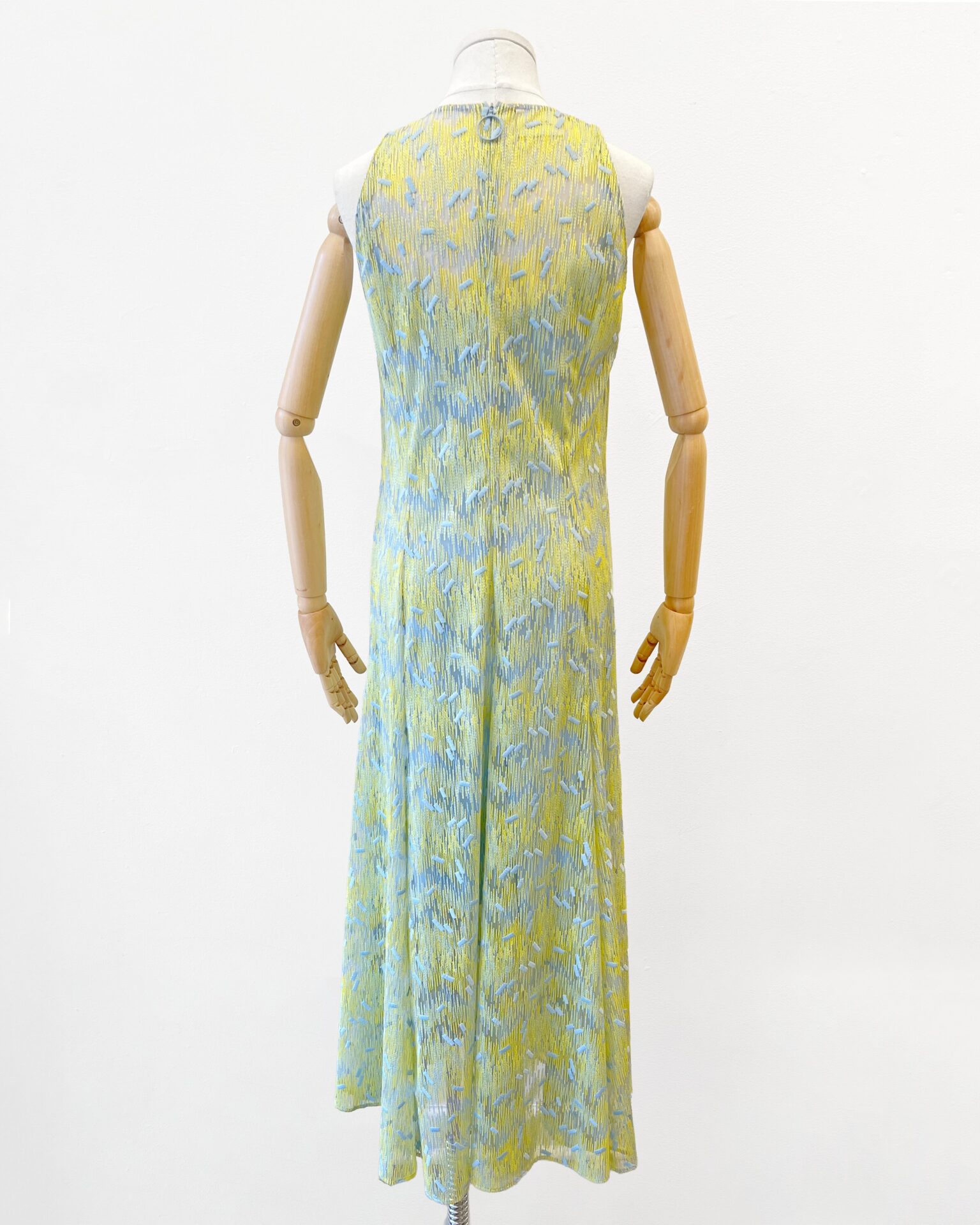 Akris scribble embroidered sheer tulle midi dress