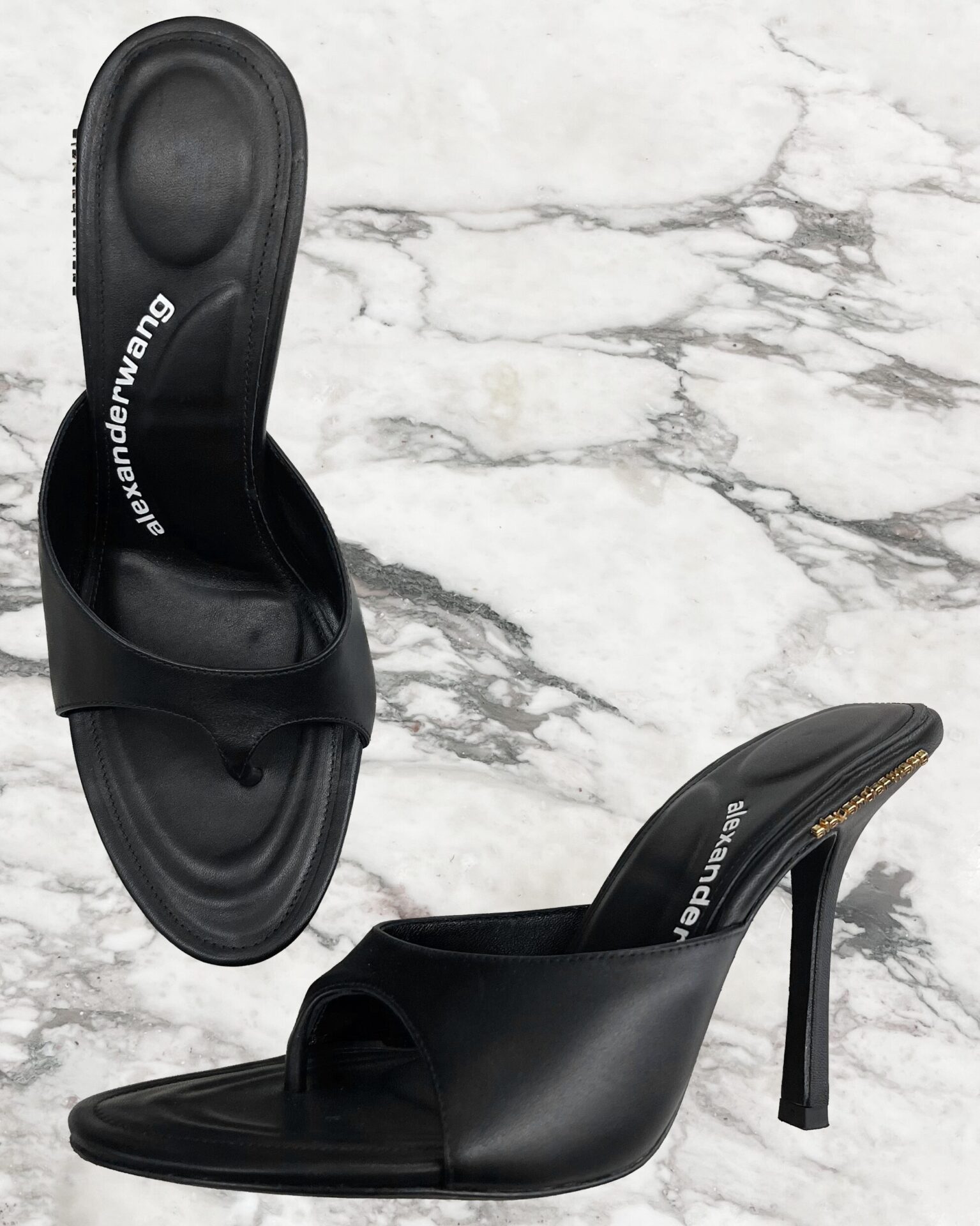 Alexander Wang Lucienne 105mm thong mule in black