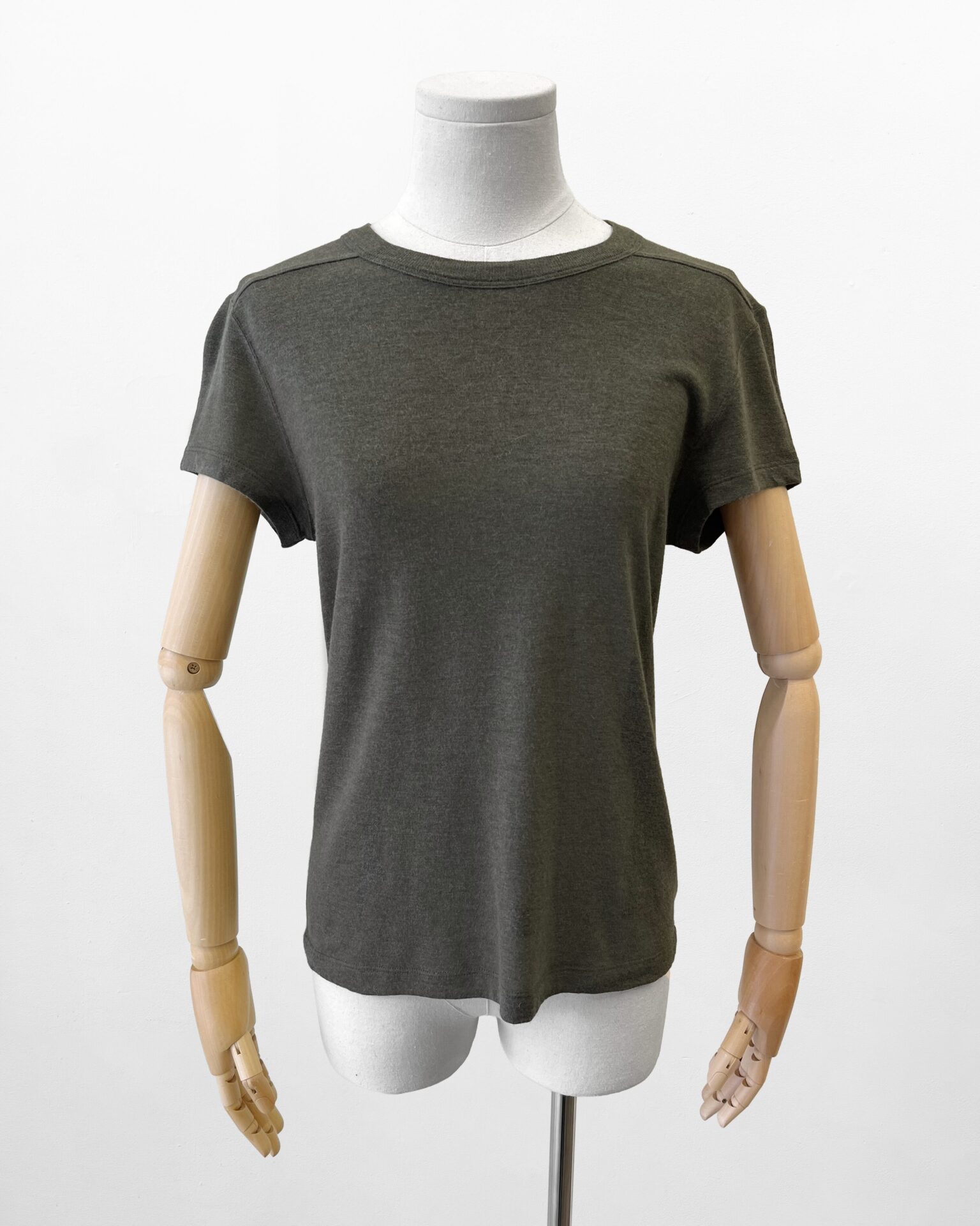 Rick Owens bosco green wool/angora short sleeve t-shirt