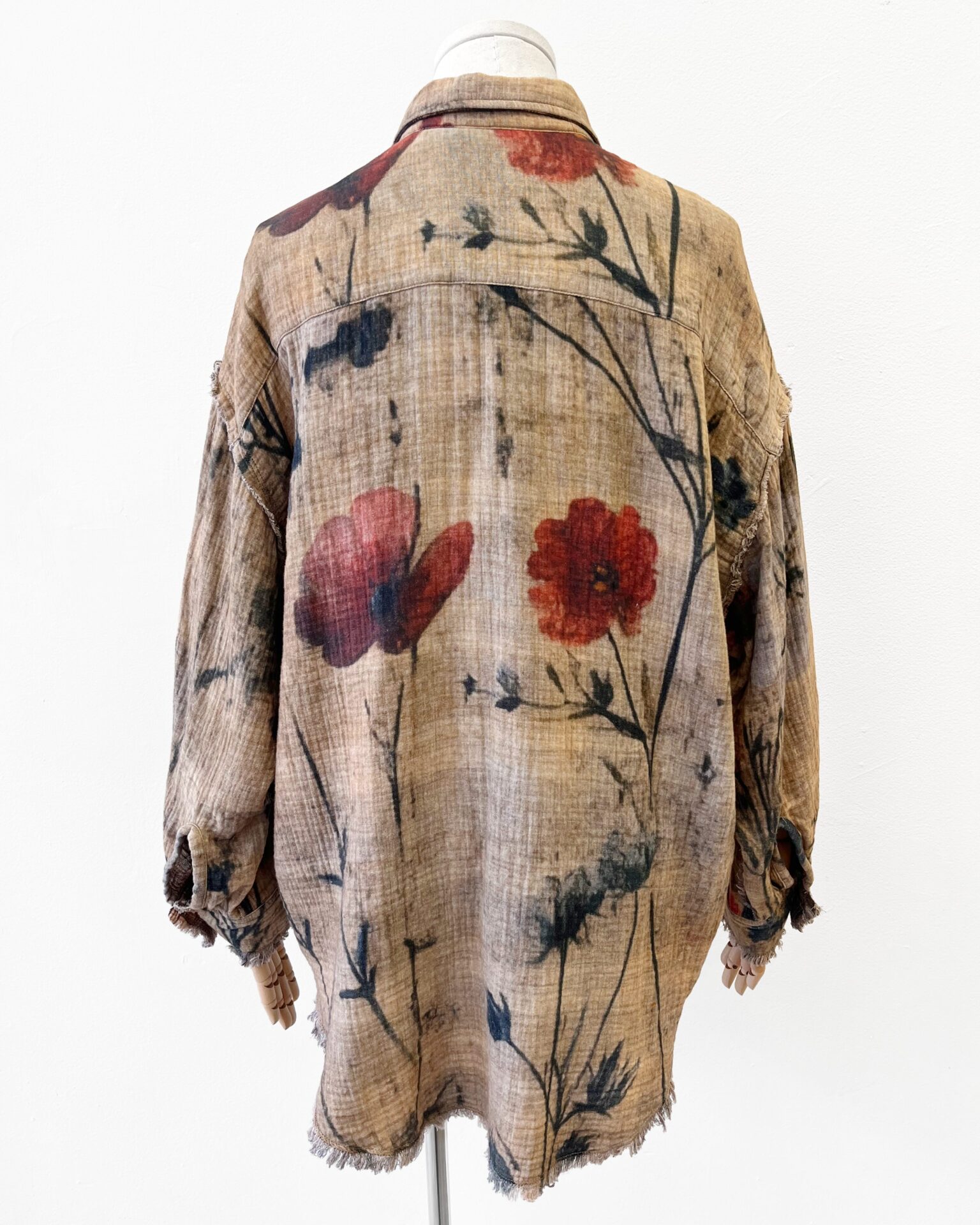R13 reversible button down floral & plaid shirt