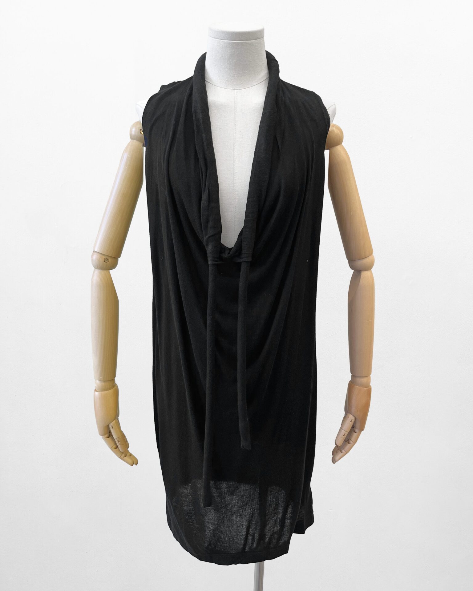 Maison Margiela SS08 black knit dress with neck cord